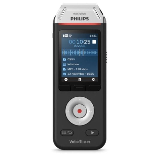 Diktiergerät Philips Voice Tracer DVT2110/00 Stereo 8GB USB-C Schwarz