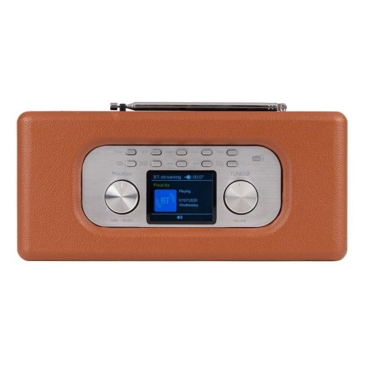 Radio portátil Audizio Tune60-BN DAB+ FM Bluetooth pantalla LCD 2,4" marrón