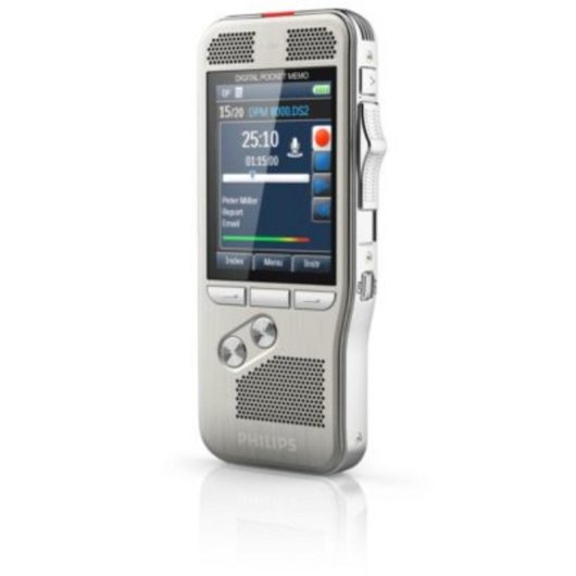 Dictaphone Philips DPM8100 2 Micros 700h Écran TFT 2.4" USB SD Argent