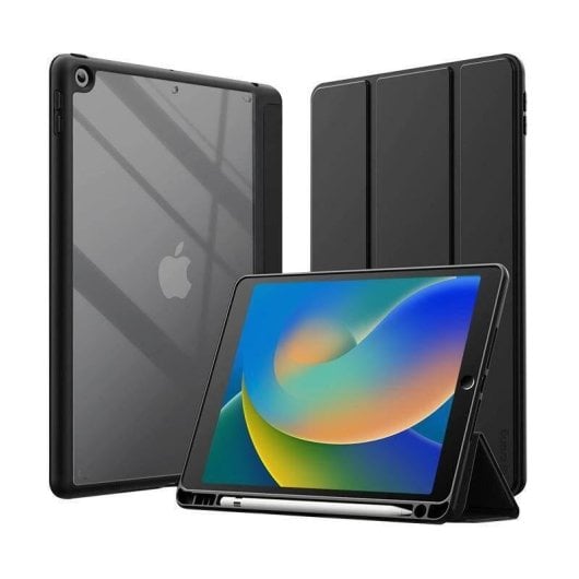 Funda Crong PrimeFolio Black/Transparent para Apple iPad 10.2" Policarbonato TPU