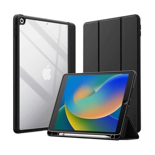 Funda Crong PrimeFolio Black/Transparent para Apple iPad 10.2" Policarbonato TPU