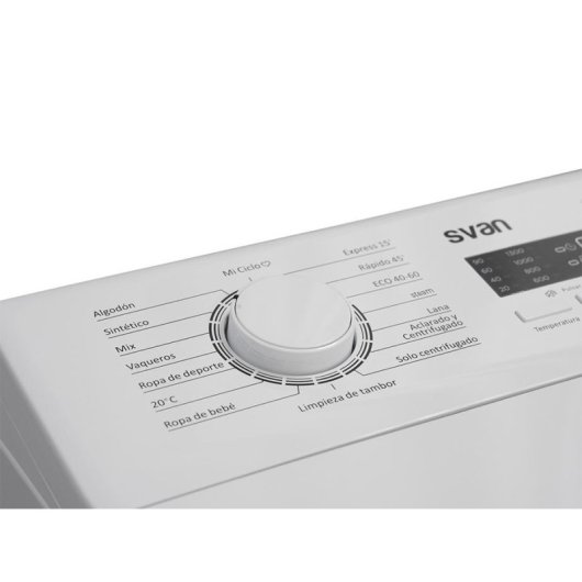 Lavadora SVAN SLCS8301AI Carga Superior 8 kg 1250 rpm Clase A Blanca LED Inverter