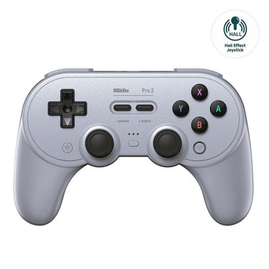 Mando 8Bitdo Pro 2 Hall Effect USB Gris para Switch y Android