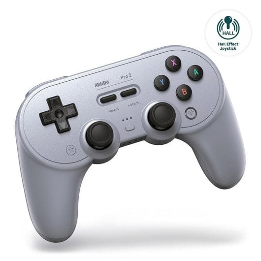 Mando 8Bitdo Pro 2 Hall Effect USB Gris para Switch y Android