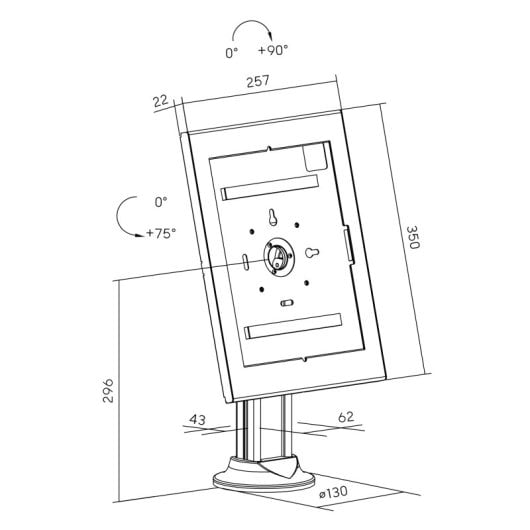 Kimex Soporte De Mesa Universal Para Tablets Apple Y Samsung 12.9''-13'', Blanco
