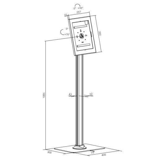 Kimex Soporte Universal Para Tablets Apple Y Samsung 12.9''-13'', Negro