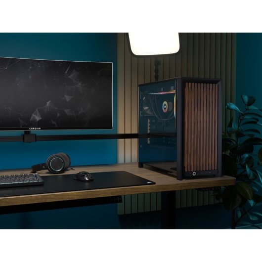 Case PC Corsair FRAME 4000D Wood RS nero noce semitorre modulare 4 ventole PWM