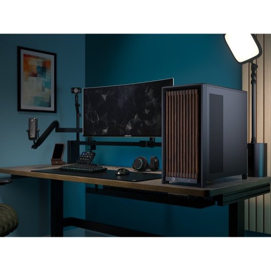 Case PC Corsair FRAME 4000D Wood RS nero noce semitorre modulare 4 ventole PWM