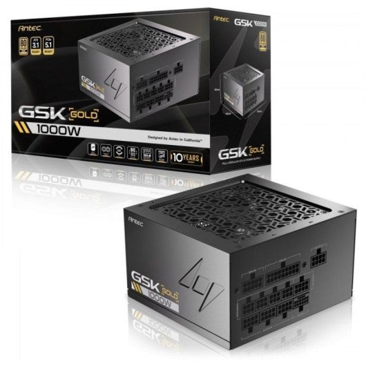 Fuente de Alimentación Antec GSK1000 1000W Certificación 80 PLUS Gold modular PCIe 5.1