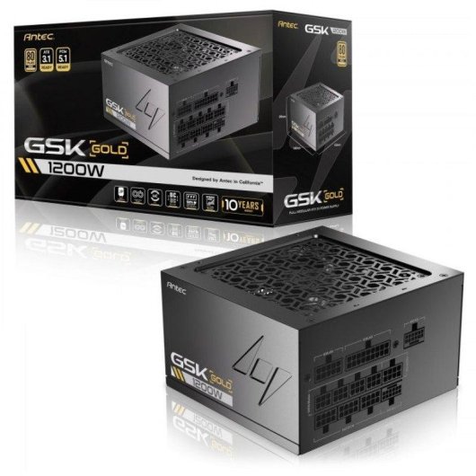 Fonte de Alimentação Antec GSK1200 1200W Certificação 80 PLUS Gold modular PCIe 5.1