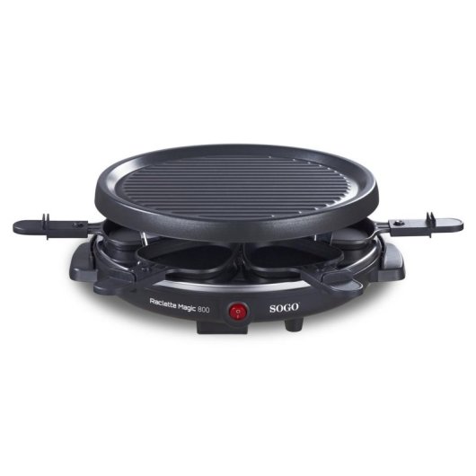 Raclette-Grill SOGO BAR-SS-10367 800W Antihaft 6 Personen Schwarz