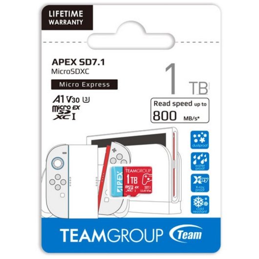 Tarjeta MicroSD Team Group Apex SD7.1 1TB MicroSDXC 800MB/s Resistente