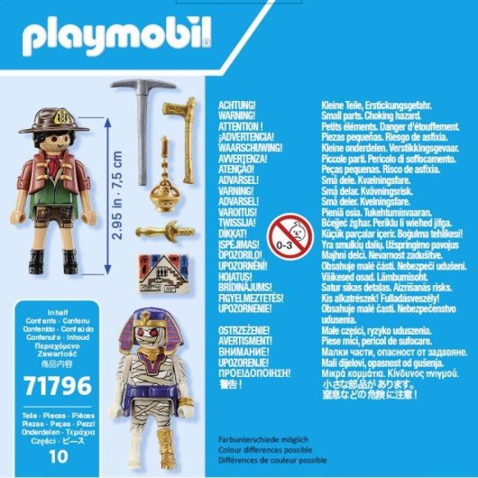 Figurine Playmobil 71796 Chasseur de Trésors et Momie Multicolore