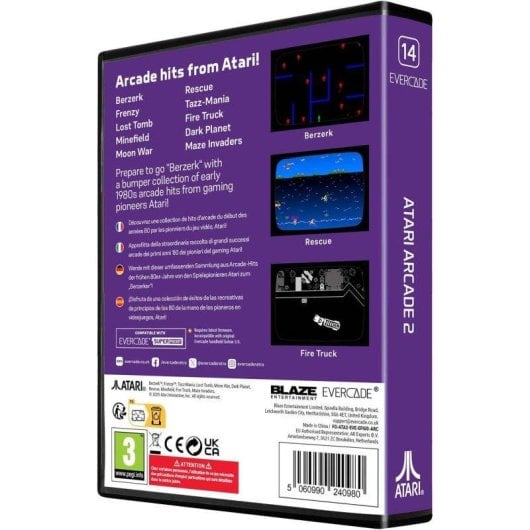 Blaze Entertainment Evercade Atari Arcade 2 Retro Processeur Non Spécifié Stockage Cartouche Giga Cart Multicolore