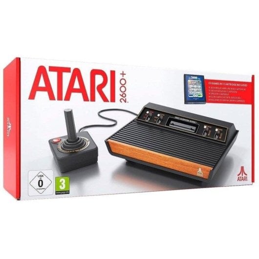Plaion Atari 2600 Plus Retro Sobremesa Sem Processador Sem Armazenamento Joystick Cartucho 10 em 1 Preto Laranja