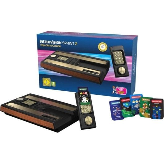 PLAION Intellivision Sprint Retro Console Processeur Custom 45 Jeux Intégrés Noir