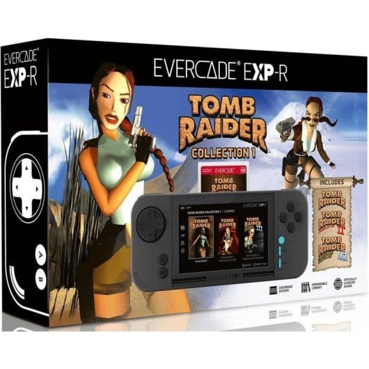 Blaze Entertainment Evercade EXP-R Portatil ARM Cortex-A7 4GB Tomb Raider Collection Cinza Carvão Turquesa
