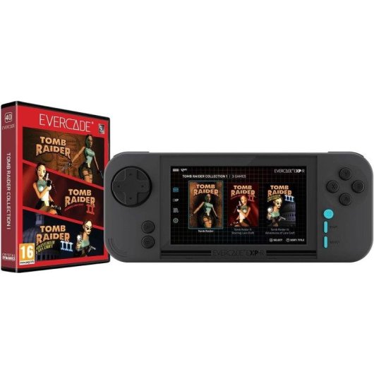 Blaze Entertainment Evercade EXP-R Portatil ARM Cortex-A7 4GB Tomb Raider Collection Cinza Carvão Turquesa