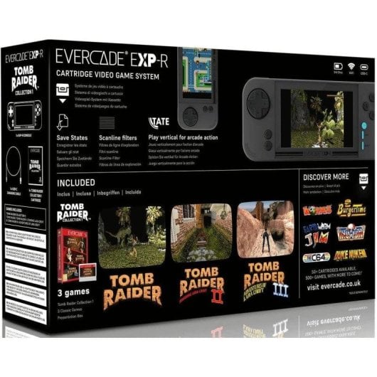Blaze Entertainment Evercade EXP-R Portatil ARM Cortex-A7 4GB Tomb Raider Collection Cinza Carvão Turquesa