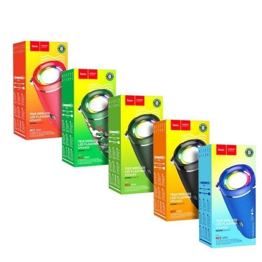 Altavoces Hoco Bluetooth Portátiles 10W con iluminación y batería de larga duración