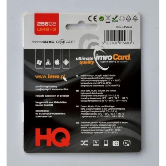 MicroSDXC AVIZAR IMRO 10/256GB UHS-3 ADP Class 10 256GB SD-Adapter