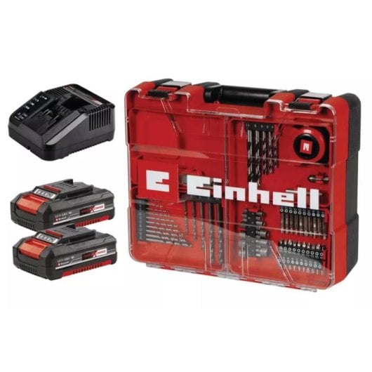 Taladro Einhell TE-CD 18/40 Batería 18V 2Ah 2 Baterías 64 Accesorios