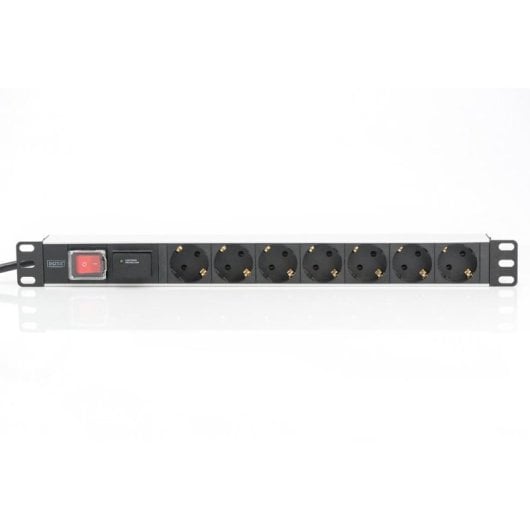 Multiprise DIGITUS 7 prises avec protection surtension et interrupteur, 2 m, aluminium