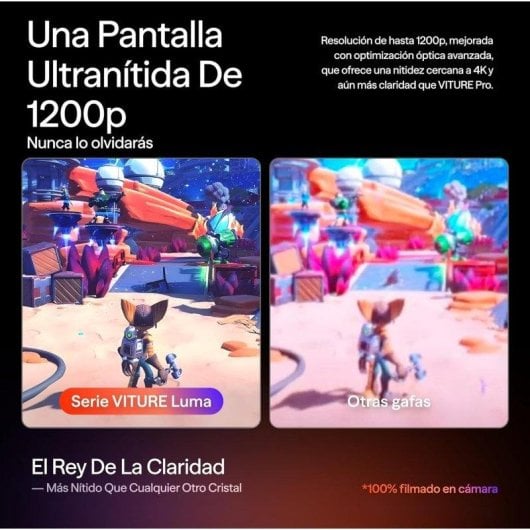 Gafas XR VITURE Luma Pro Pantalla 152" 1200p 1000 nits RGB Audio HARMAN Regular