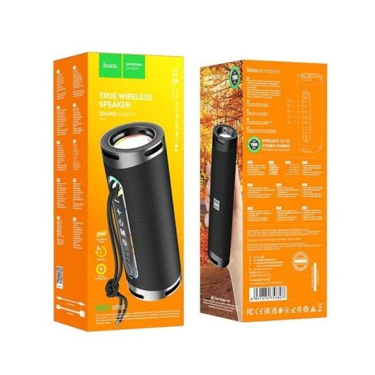 Altavoz Hoco Portátil Bluetooth 10W con luz ambiental y TWS negro