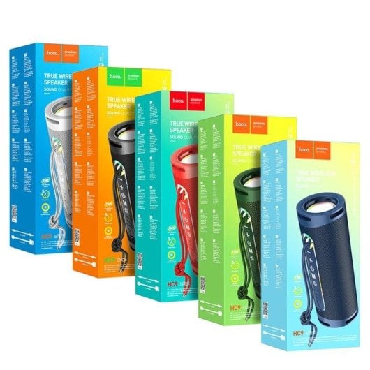 Altavoz Hoco Portátil Bluetooth 10W con luz ambiental y TWS negro