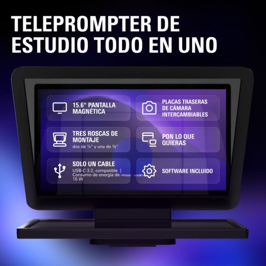 Teleprompteur elgato Prompter XL 15,6" FHD 600 nits USB-C ecran amovible