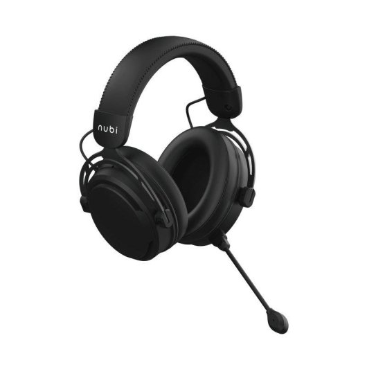 Auriculares Nubi NH1 Pro inalámbricos Bluetooth y 2,4 GHz para gaming con micrófono desmontable blancos