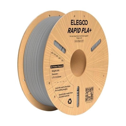 Filamento PLA+ Elegoo 50.203.0116 Gris 1,75 mm Alta Velocidad Precisión