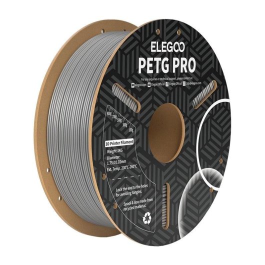 Filamento PETG Elegoo 50.203.0205 Cinzento 1,75 mm Alta Resistência Exterior