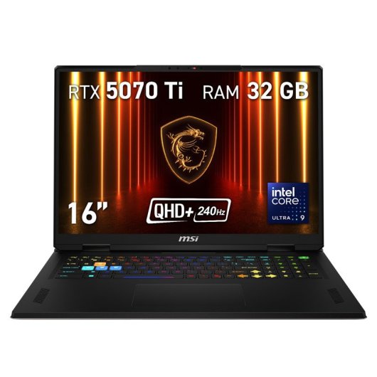 Portátil MSI Vector 16 HX AI A2XWHG-098XES 16" Intel Core Ultra 9 275HX 32GB 1TB SSD RTX 5070 Ti FreeDOS