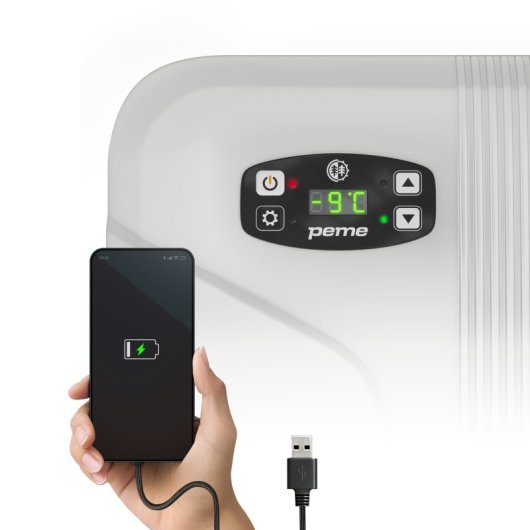 Frigorífico portátil Peme Essential 32 de 26 litros, cinzento.