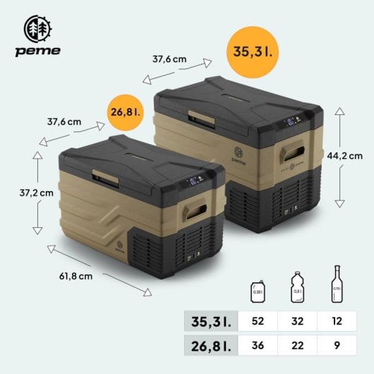 Peme Quest 40 Nevera Portátil Con Compresor  35.3l Caqui