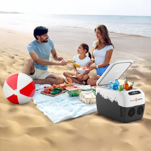 Caixa térmica portátil Peme Go 30 com pega, 27,6 litros, cinzento.