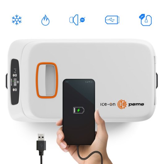 Caixa térmica portátil Peme Go 30 com pega, 27,6 litros, cinzento.