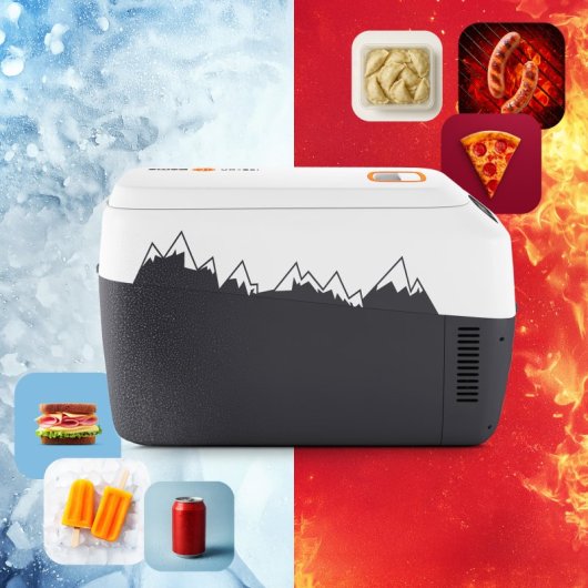 Caixa térmica portátil Peme Go 30 com pega, 27,6 litros, cinzento.