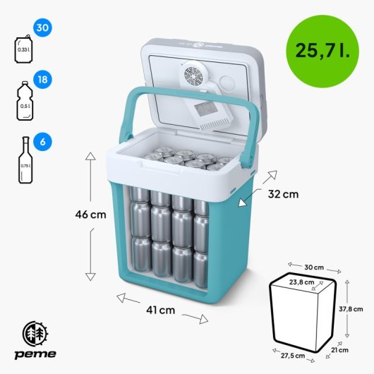 Caixa térmica portátil Peme Essential 32 de 26 litros, azul.