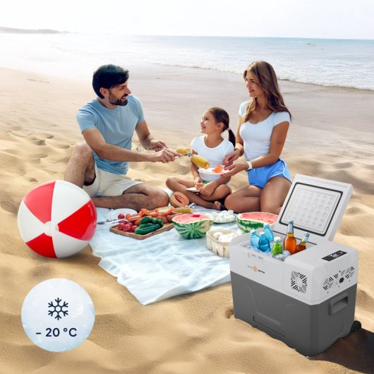 Frigorífico portátil Peme Expedition 40 com compressor, 39 litros, cinzento.