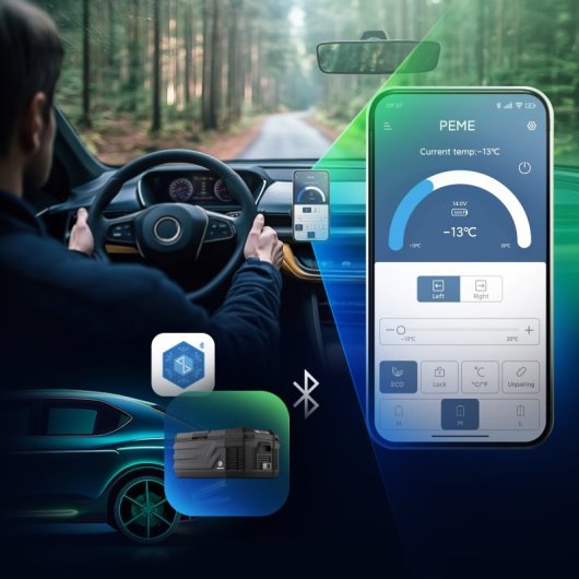 Frigorífico portátil Peme Quest 15 com compressor, 15 litros, cinzento.