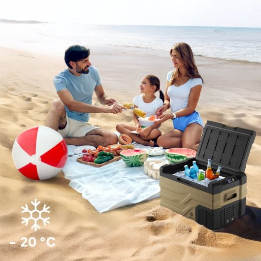 Frigorífico portátil Peme Quest 30 com compressor, 26,8 litros, cor caqui.