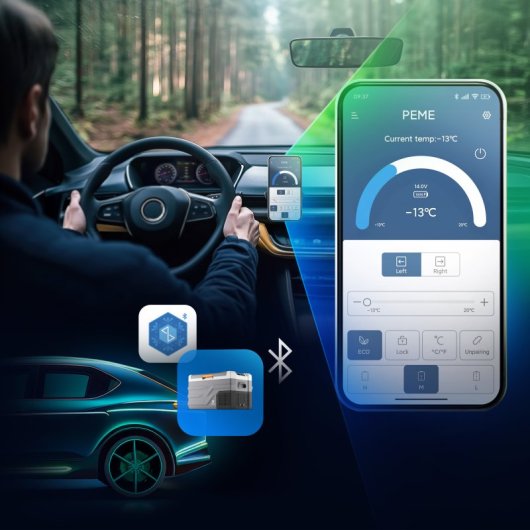 Frigorífico portátil Peme Quest 30 com compressor, 26,8 litros, cinzento.