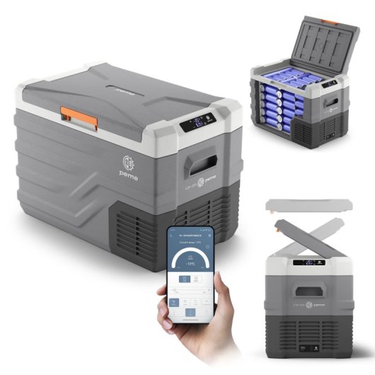 Frigorífico portátil Peme Quest 40 com compressor, 35,3 litros, cinzento.