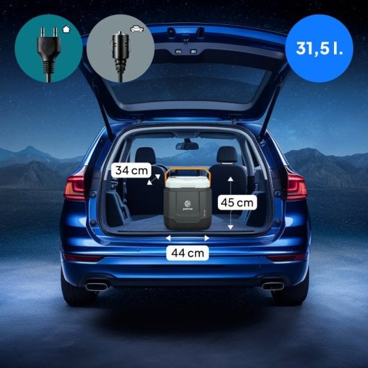 Caixa térmica portátil Peme Trip com altifalante, 31,5 litros, cinzento.