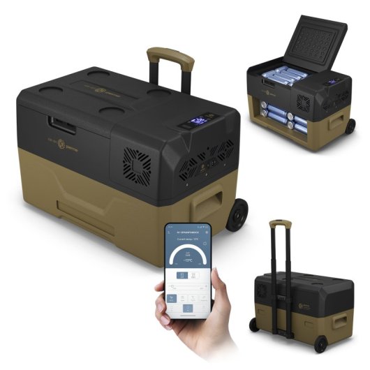 Frigorífico portátil Peme Expedition 30 com compressor, 27 litros, cor caqui.