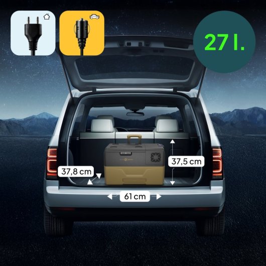 Frigorífico portátil Peme Expedition 30 com compressor, 27 litros, cor caqui.