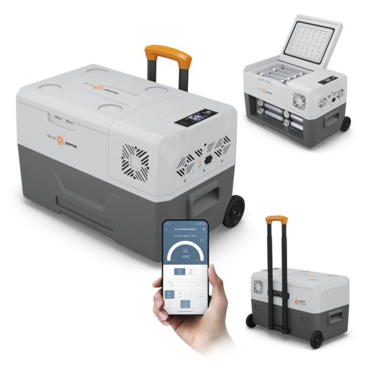 Frigorífico portátil Peme Expedition 30 com compressor, 27 litros, cinzento.